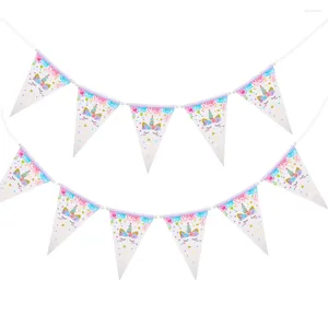 Party Decoration 1 Strings Unicorn Triangle Flag Creative Girls Pull Color Banner Baby Shower Birthday Decorations