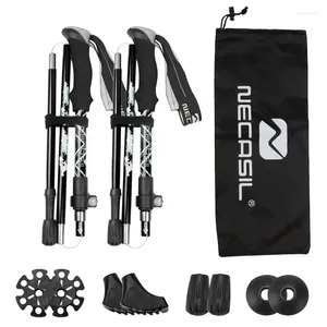 Biegunki trekkingowe 2pcs/Set ultralight Turing Stick Składanie pędów aluminium do chodzącego dla mężczyzn kobiety Nordic Stigy