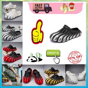 Casual Platform Half pack slippers summer sliders men women Graffiti Bone White slides sandals Anti wear resistant memory soft thick cushion slipper