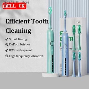 Toothbrush Couple Adult Magnetic Levitation Sonic Electric Toothbrush Waterproof Whitening Gum Care Soft Bristle Double Button Home Head Q240202