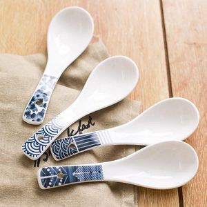 Spoons Ceramic Tableware Chinese Rice Spoon Soup Household Small Drinking