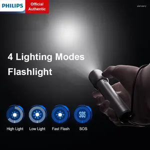 Flashlights Torches Philips Powerful Rechargeable Flashlight Protable LED Indoor Outdoor CampingLamp For Self Defense Hiking Fishing