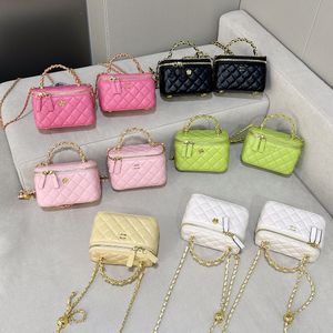 High End Box Bag For Women's New Diamond Grid Woven Chain Handheld Single Shoulder Crossbody Bag, Niche Mini Bag