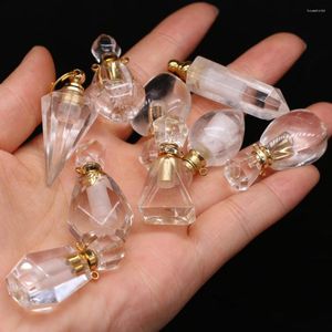 Pendant Necklaces 2024 Style Natural Stone Perfume Bottle Irregular White Quartz For Jewelry Making DIY Necklace Accessory