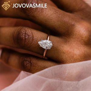 Cluster Rings JOVOVASMILE 2.25CT 10.5x6.75mm Crushed Ice Pear Cut Modern White Moissanite Ring For Woman Wedding Engagement With GRA