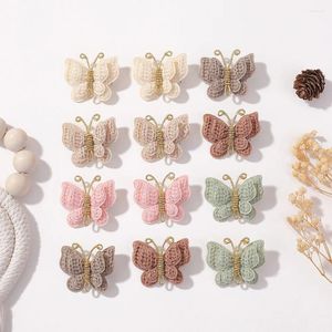 Haarschmuck, 30 Stück/Lot, handgefertigt, Strickgarn, Schmetterlingsbogen, Baby-Clips, 4,3 cm, Häkel-Haarnadeln, Mädchen-Urlaubsgeschenk