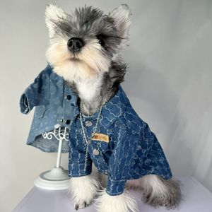 Designer roupas para animais de estimação gato cão denim animais de estimação camisas pequeno e médio cão teddy pomeranian corgi 23 outono inverno novo