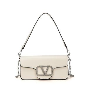 Modne torby na ramię diament v litera torba crossbody projektant portfel vintage solid kolorowy pu skórzana torebka