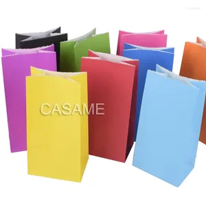 Present Wrap Mini Kraft Paper Bags 10st/Lot Stand Up Dot Child Party Birthday Food Pack Packing Treat Bag Supplies