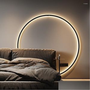 Lampada da parete Moderna e minimalista Anelli a Led Usb Soggiorno Sfondo Sconce Illuminazione Creativa Accanto alla luce Camera da letto Apparecchio Drop Delivery Dhvpt