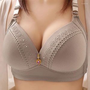 Bras Large Size Sexy Ladies Underwear Push Up Adjustable Side Collection Back Without Steel Ring Comfortable Thin Section Bra