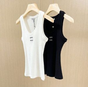 Women Cropped Top Knit Tank Designer Loewe T-shirt Embroidered Sport Tee Womens Knits Women Tops Sexy Sleeveless Yoga Summer Tees Lowe Vests Loewe Tank Top