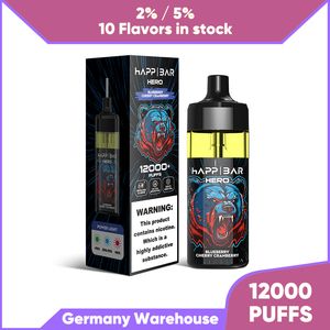 Europa Armazém 12000 PUFF VAPER Vape descartável preço de fábrica E Cigarros 2% 5% Caneta Malha Bobina Prefilled-Pod Bateria Recarregável