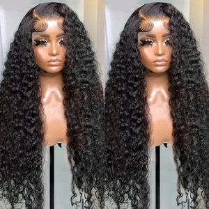 13x4 Lace Front Human Hair Wigs Brazilian Deep Wave Frontal Wig Curly For Women Glueless Preplucked 240130