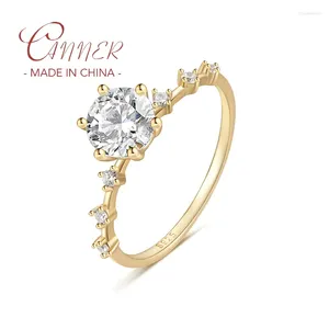 Cluster Rings CANNER Real S925 Sterling Silver Bohemia Zircon Wedding Thin Finger For Women Exquisite Couple Ring Jewelry Bague Gifts