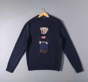 RL Designer Homens Knits Sweater Ralphs Polos Bear Bordado Laurens Pulôver Crewneck Malha Manga Longa Casual Impresso Mens Asiático 3256ess