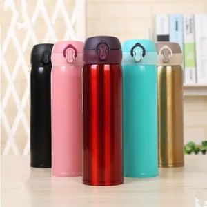 Bottiglie d'acqua Design Boccette sottovuoto in acciaio inossidabile a doppia parete Thermos da 500 ml Tazza da caffè Tè Latte Tazza da viaggio Bottiglia termica Regali Thermocup