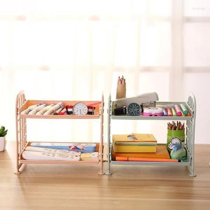 Ganci Dormitorio per studenti Scaffale vuoto Home Storage Kawaii Macaron Minimalista Scrivania Desktop Organizer Rack