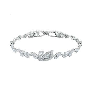 Swarovskis Bracelet Designer Women Original Quality Charm Bracelets Jumping Crystal Swan Button Bracelet Female Element Inspirational Goose