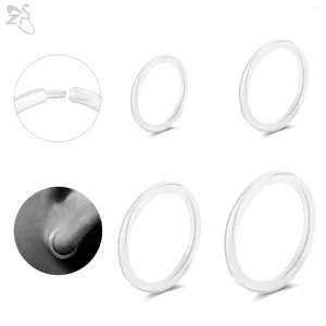 Creolen AOEDEJ 6 Stück/Los 14/16/18 G Anti-Allergie-Acryl transparente Nasenringe unsichtbare flexible Stange Ohrpiercings Schmuck