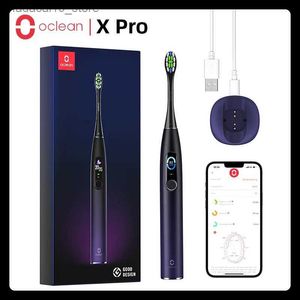 Toothbrush Oclean X Pro Intelligent Soundwave Electric Toothbrush Color Display IPX7 Tooth Whitening Brush Charging Automatic Application Q240202