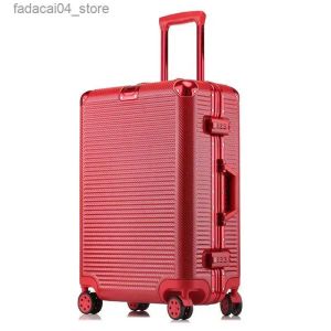 Resväskor med hög kapacitet rullande bagage spinnare resväska på hjul kabin vagn aluminium ram resväska q240115 från