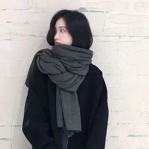 Halsdukar Fashion Warm Wool Scarf For Women Winter Design Solid Soft Neck Female High Quality Neckercheif Bandana Echarpe 2024