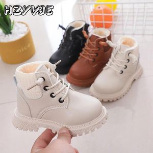Boots Children's Winter Fashion Added Thick And Warm Leather Boot Waterproof Lightweight Girls Plush Cotton Shoes Size 21-30