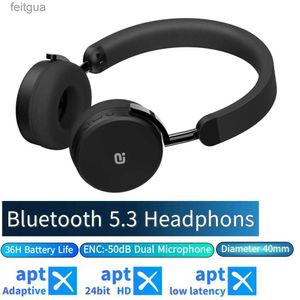 Auricolari per cellulare ENC Cuffie Bluetooth wireless con microfono Auricolare stereo adattivo Bluetooth 5.3 aptX con cancellazione del rumore BT Earphon YQ240202
