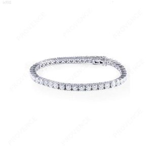 Pulseira de tênis de diamante simulado de moissanite, ouro branco 14k, 7,5 quilates, 18 cm de comprimento, cor h, 3,5 mm de largura, para mulheres