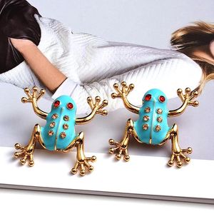 Baumelnde Ohrringe kommen in bunten Kristall-Frosch-Metall-Tropfen, hochwertige Modeschmuck-Accessoires für Frauen im Großhandel