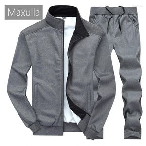 남자 트랙 슈트 Maxulla Autumn Tracksuit Suit Casual 조깅 선수 후드 스포츠웨어 재킷 바지 2 조각 세트 남성 스포츠 달리기 의류