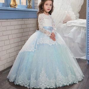 2024 embroidery lace Flower Girl Dresses for Weddings Infant Toddler Party First Communion Dresses For Girls Elegant prom Kid Child Wedding Party bridesmaid Gowns