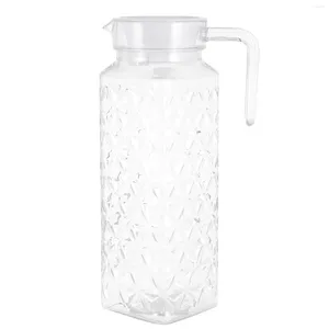 Bottiglie d'acqua Caraffa in vetro Bollitore freddo Brocche Coperchio per bevande Brocche per tè Dispenser per limonata Bottiglia con manico notturno Bevanda ghiacciata Trasparente Frigo Birra