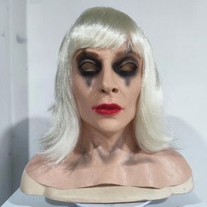 Parti Malzemeleri Cadılar Bayramı Terör Maskesi Harleen Quinzel Cosplay Korku Headgear Lateks Kask Şakası Kostüm Props