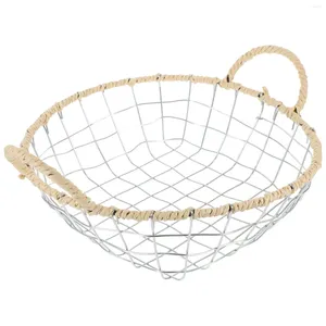 Dinnerware Sets Storage Basket Wire Baskets Bread Metal Snack Fruit And Vegetable Tinsel Decorative Iron