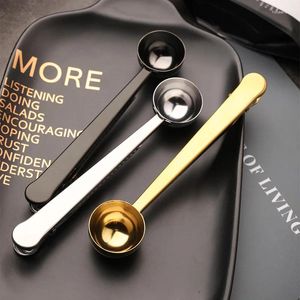 Coffee Scoops Two-in-one 15ML Stainless Steel Sealed Clip Spoons Baking Scale Seasoning Spoon Milk Powder Kitchen Tools