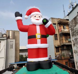 10 mH (33 piedi) Con ventilatore all'ingrosso Led gigante gonfiabile Babbo Natale con borsa regali per la decorazione della festa di Natale Padre vecchio