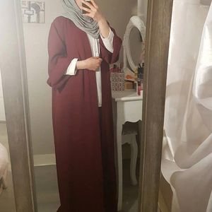 Ethnic Clothing Plain Muslim Woman Abaya Dubai Luxury Turkish Saudi Open Abayas For Women Kimono Islam Prayer Clothes Kaftan Hijab Robe