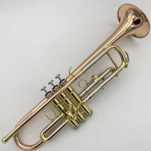 Hochwertiger B-Flat-Trompete Drei-Wege-Instrument Phosphor Bronze weißer Kupfer Gold-plattierter Anfänger, der professionelle Trompete spielt