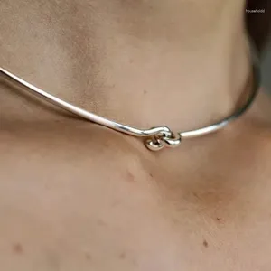 Łańcuch Ventfille 925 Sterling Silver Line Geometria Hook Naszyjnik dla kobiet Asymetria Minimalizm Minimalizm Choker Dift Dift Dift Dift