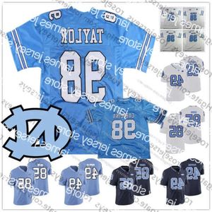 College American Football Wear UNC North Carolina Tar Heels #98 Lawrence Taylor 49 Julius Peppers 85 Eric Ebron 10 Mitchell Trubisky Reti High