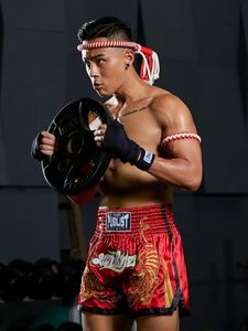 PUGILIST P2 Shorts für Muay Thai Tiger Muay Thai Shorts Boxkampf Kurze Sportstickerei Schnelltrocknende Shorts für Thaiboxen 240119