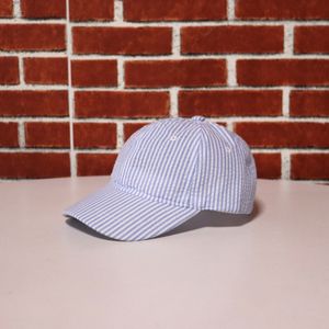 Seersucker födelsedagshatt 25st Lot Kids Cap Us Warehouse Baby Blue Stripes Toddler Hats Domil037