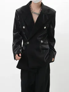 Erkek Ceketler Koyu Avant-Garde tarzı giysiler yapısöküm sıvı flama omuz pedi siluet takım elbise ceket gevşek adam