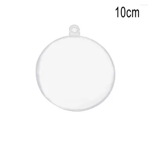 Party Decoration Christmas Transparent Ball Plastic Clear Flat Bauble Po Diy Ornament Wedding Garden Tree Hanging Present