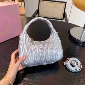 Evening Bags Famous designer women's bag underarm bag New sheepskin solid color small fold crescent bag handbag luxury star with all the same YQ240201