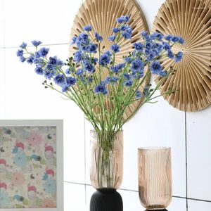 Dekorative Blumen, 4 Stück, 3D-Druckfolie, künstliches Delphinium, fühlt sich echt an, gefälscht, für Heimdekoration, Hochzeit, Party, Blumenarrangement, Veilchen