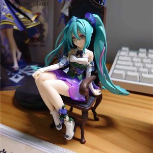 Figuras de brinquedo de ação em estoque Anime Hatsune Miku Figura Morning Glory Fairy Flower Pvc Vocaloid Action Figurine Boneca Coleção Modelo Decoração Brinquedos Presente