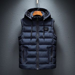 Mit kapuze Frühling Herbst Ärmellose Jacke für Männer Mode Warme Männliche Winter Weste Licht Plus Größe Herren Arbeit Weste 240130